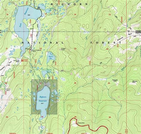 1993 Topo Map of Park Reservoir Wyoming WY Cloud Peak Bighorn Forest - Etsy | Topo map, Wyoming ...