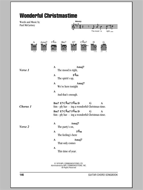 Wonderful Christmastime by Paul McCartney - Guitar Chords/Lyrics ...