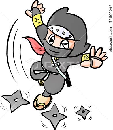 Ninja throwing shuriken - Stock Illustration [55600098] - PIXTA