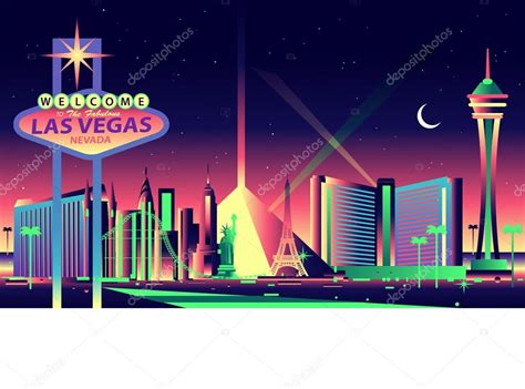 Las Vegas Night skyline — Stock Vector © mauromod #69291121