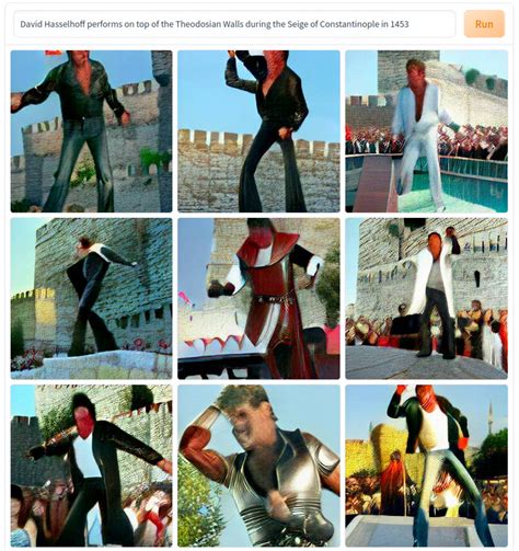 David Hasselhoff performing on the Theodosian Walls during the siege of ...