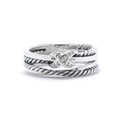 David Yurman Diamond 'X' Crossover Ring– Oliver Jewellery