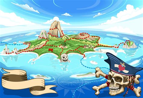 Pirate Cove Island - Treasure Map - Childrens - Categories - Canvas Prints | Wonder Wall