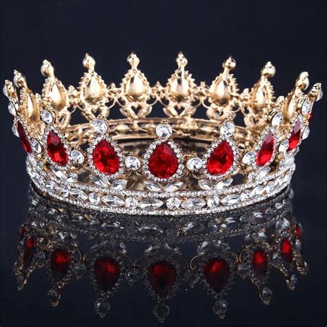 Hot European Designs royal king queen crown rhinestone tiara head ...