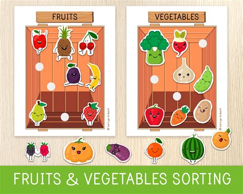 Toys & Games Fruit and Vegetable sorting activity for toddlers Preschool category sorting ...