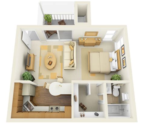 Studio Apartment Floor Plans