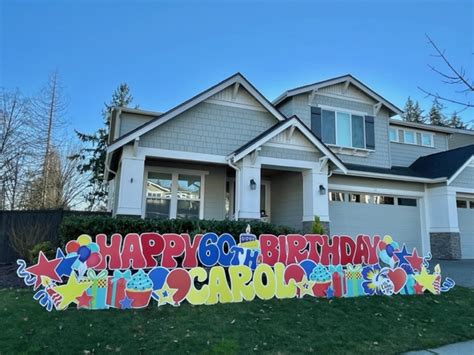 Happy Birthday Yard Sign Display with Name/Age - Yard Announcements