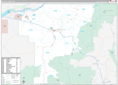 Umatilla County, OR Wall Map Premium Style by MarketMAPS - MapSales