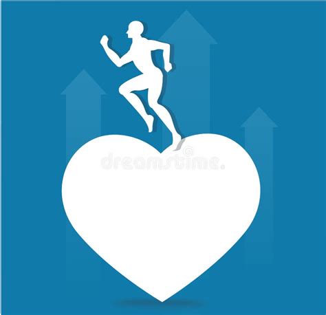 Running on Heart Icon Symbol Vector, Run for Health Stock Vector - Illustration of athlete ...