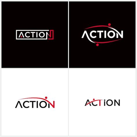 Premium Vector | Set of ACTION letter logo design collection