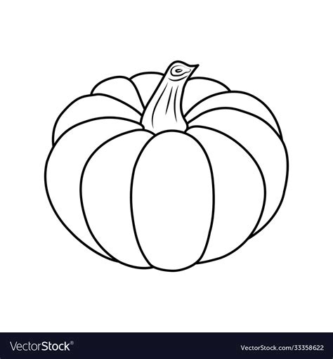 Pumpkin icon isolated black outline on white Vector Image