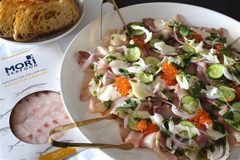 Kingfish Sashimi with Trout Roe and buttermilk dressing - Recipe ...