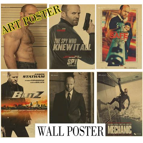 Jason Statham Poster Retro Kraft Wall Paper Home Decor Vintage Poster 42x30cm | Wish