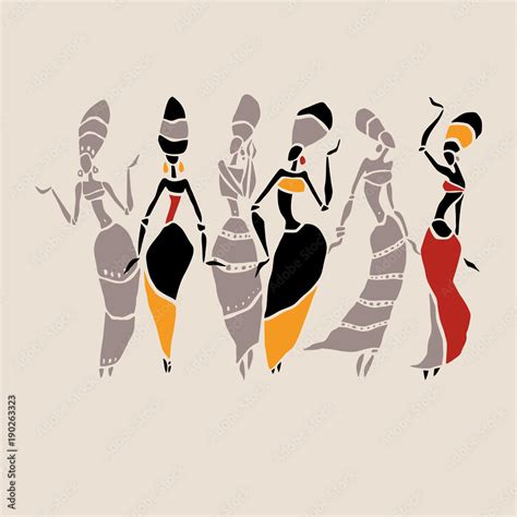 Silhouette of woman. African dancers. Dancing woman in traditional ...