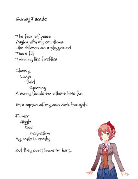 A poem using (mostly) Sayori words from the game : DDLC