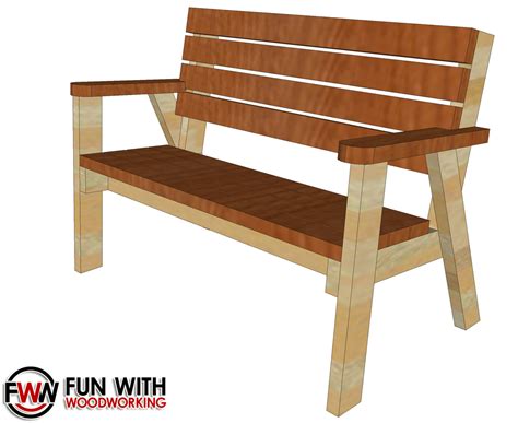 Full plans for the Park Bench with a reclined seat are now available! – FUN WITH WOODWORKING