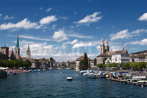 Summer view of the Zurich downtown | Stock image | Colourbox