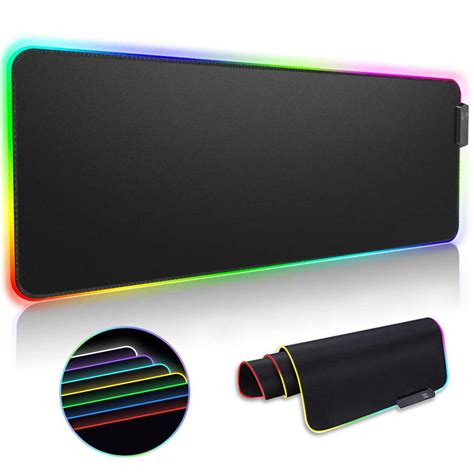 RGB Gaming Large Mouse Pad, XXL Large Led Extended Mouse Mat – Non Slip Rubber Base Computer ...