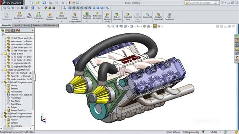 Car Engine - SOLIDWORKS - 3D CAD model - GrabCAD Solidworks Tutorial, 3d Design Software, Cad ...