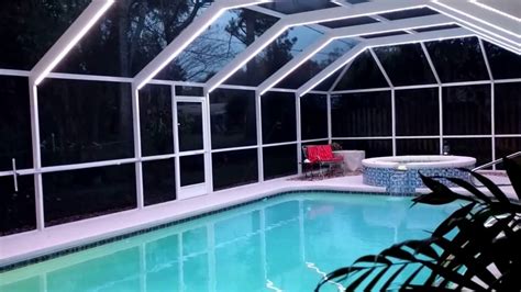 LED Pool Enclosure Lighting - YouTube