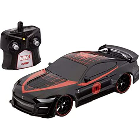 Jada Toys Marvel Spider-Man 1:16 Miles Morales 2019 Ford Shelby GT500 RC Remote Control Car 2 ...