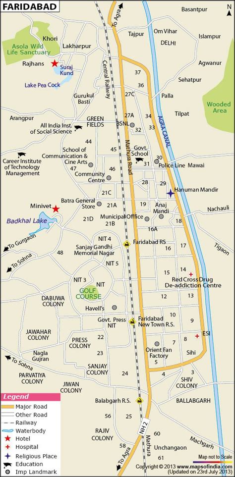 City Map of Faridabad | City Maps of India | Pinterest | City maps and City