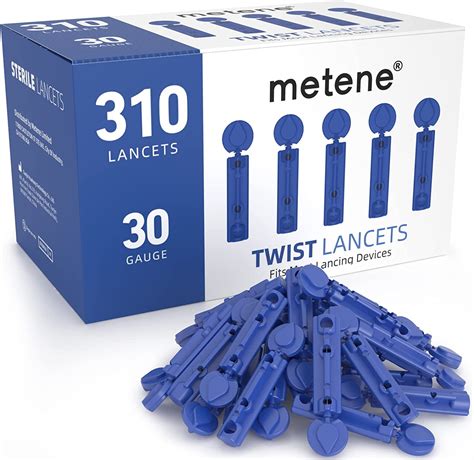 Metene Blood Lancets 310 Count (1.9 ¢/ea), Disposable Twist Top Lancets for Lancing Devices ...