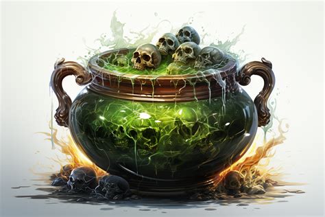 Black Cauldron with Green Witches Magic Graphic by saydurf · Creative ...