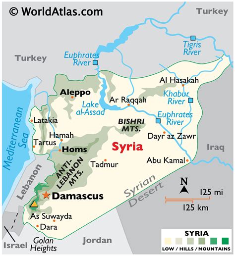 Syria Map / Geography of Syria / Map of Syria - Worldatlas.com