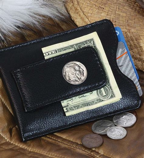 Leather Money Clip Wallet with Buffalo Nickel in Jewelry | Leather ...