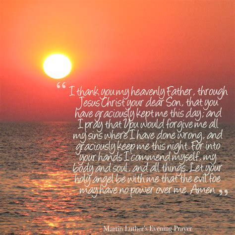 Martin Luther's Evening Prayer | faith | Pinterest | Evening prayer ...