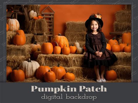 Autumn Barn, Pumpkin Patch Digital Backdrop Pumpkin Patch Digital Backdrop, Harvest Time in the ...