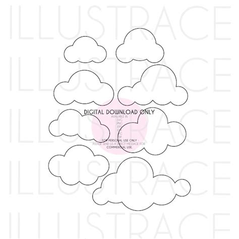 Cloud Cut Out Template - Etsy