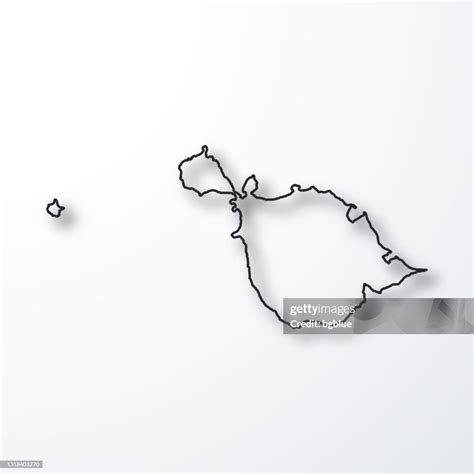 Heard Island And Mcdonald Islands Map Black Outline With Shadow On White Background High-Res ...