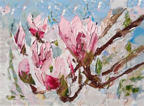 Magnolia Painting Original Painting Magnolia Blossom Art Floral Artwork ...