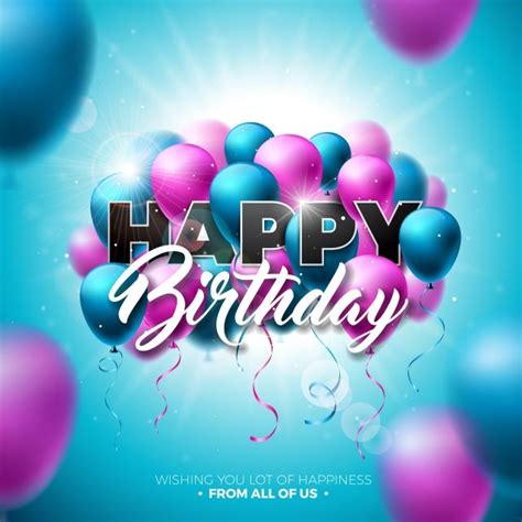 Download this Happy Birthday Vector Design With Balloon Typography And 3d Element On S… | Happy ...