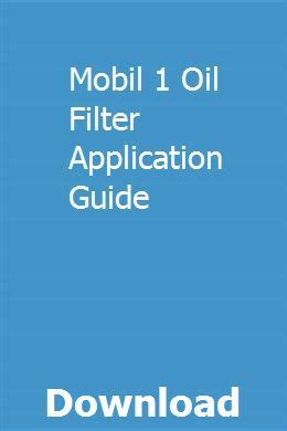 Mobil 1 Oil Filter Chart