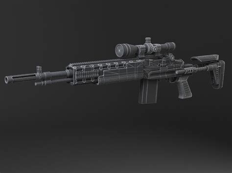 M14 EBR sniper rifle 3D Model .max .obj .3ds .fbx .c4d .lwo .lw .lws ...