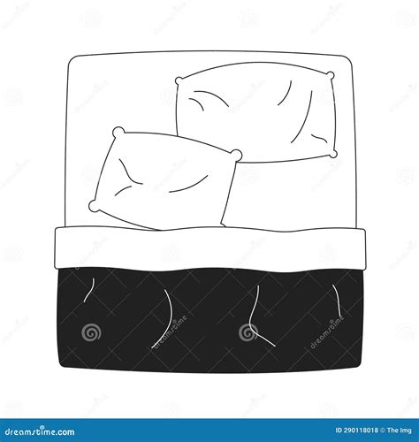 Comfortable King Size Bed Monochrome Flat Vector Object Stock Vector - Illustration of editable ...