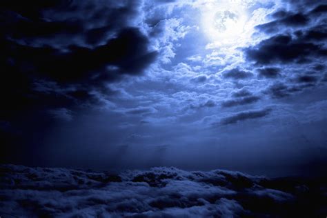 Download Blue Cloud Moon Nature Sky HD Wallpaper