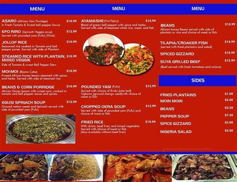 Menu of Flavors Nigerian Restaurant in Orlando, FL 32806