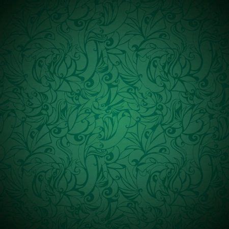 Vintage Green Background Floral Elements Darkening Edges Gothic Style ...