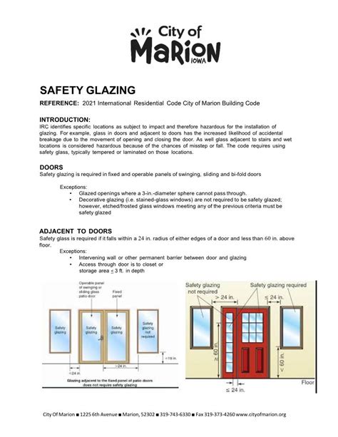 SAFETY GLAZING REFERENCE: 2021 International Residential Code City of ...