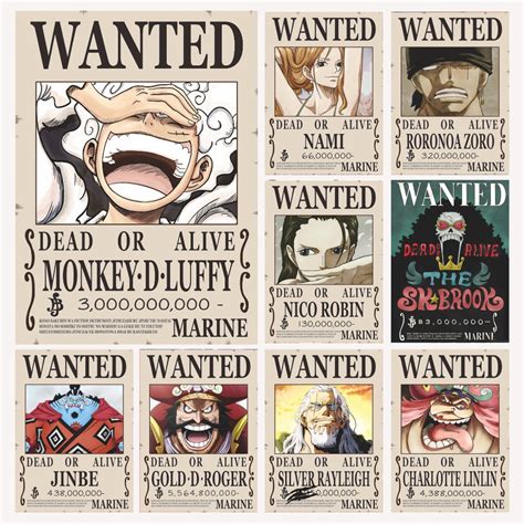 Jual Poster One Piece Bounty Wanted Luffy Nami Zoro Ace Sabo Roger ...