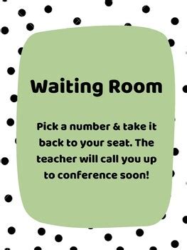 Waiting Room Sign by Learning with Miss Lynch | TPT