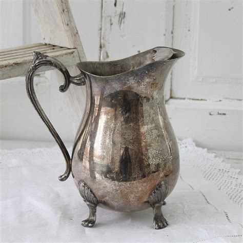 large tarnished silver pitcher by UrbanFarmgirlAndCo on Etsy