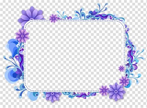 Transparent Purple Floral Border : Transparent ornamental for the ...