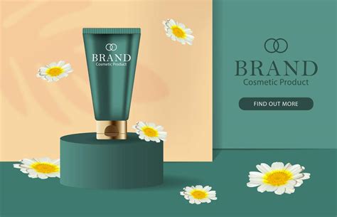 Cosmetic Cream Banner with 3D Lotion Bottle 962806 Vector Art at Vecteezy