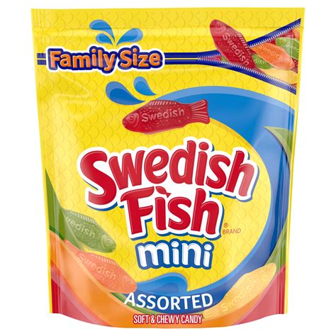 SWEDISH FISH Mini Assorted Soft & Chewy Candy, Family Size, 1.8 lb ...