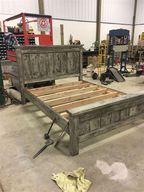 Rustic farmhouse bed frame #beds | Diy farmhouse bed frame, Diy farmhouse bed, Rustic bed frame